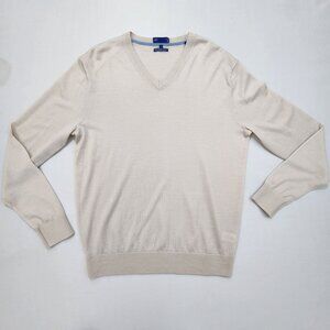 Light Beige V-Neck Sweater - Classic Men's Knit